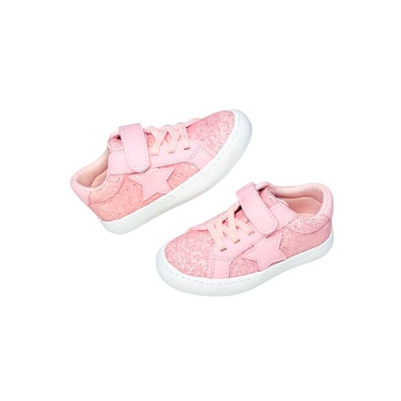 FabKids Pink Glitter Star Sneakers - Toddler Size 8 - Picture 9 of 10